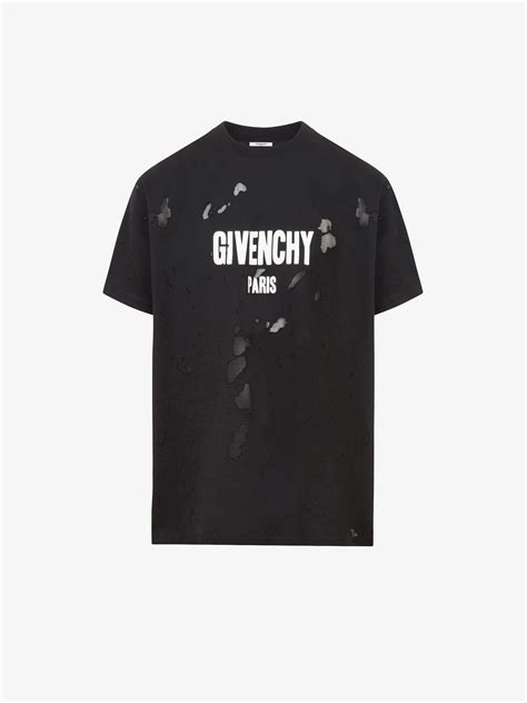 givenchy paris destroyed oversized t-shirt red|GIVENCHY PARIS destroyed oversized t.